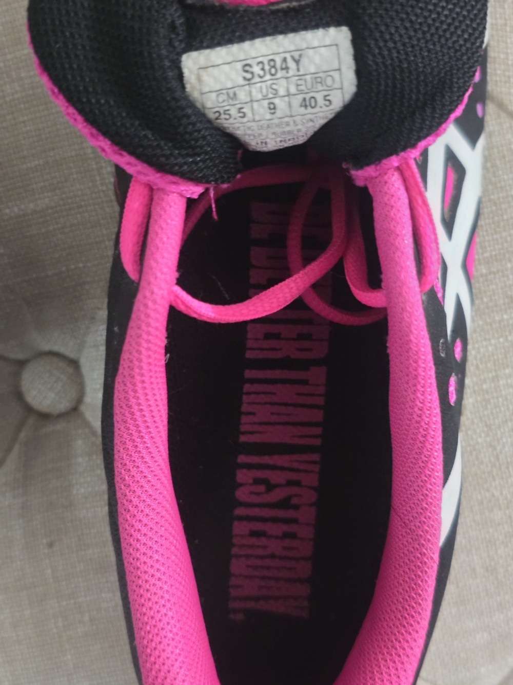 ASICS Black and Hot Pink Women's Athletic Sneakers - Picture 4 of 7